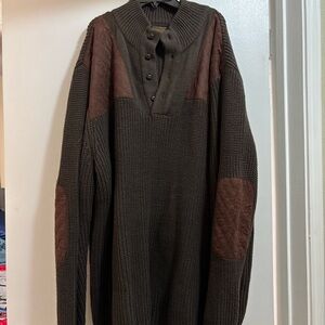 Men's Brown Sweater with Elbow Patches